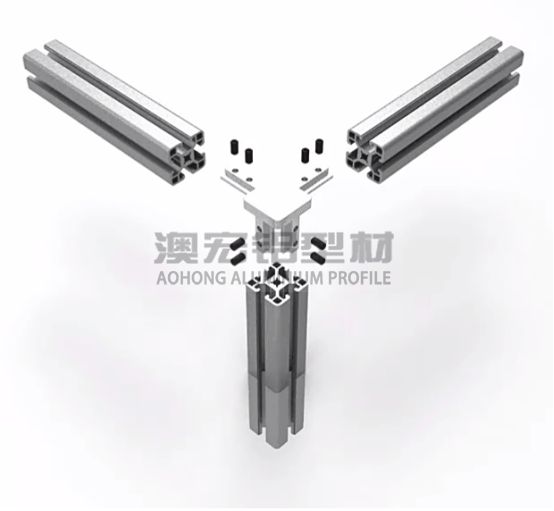 鋁型材配件 使用在正方形型材，30鋁型材或40鋁型材框架中，兩根橫向型材減去30、40mm，立柱減去一定的厚度距離，搭配頂絲擰緊固定。<br />
	<p>
		        澳宏鋁業(yè)是鋁型材廠家，專(zhuān)注鋁型材定制，其鋁型材型號(hào)和鋁型材配件齊全，想了解更多鋁型材連接方式，歡迎電詢(xún)：13381909160。
	</p>
	<p>
		<br />
	</p>
	<p>
		<br />
	</p>
	<p>
		<br />
	</p>
<div style=